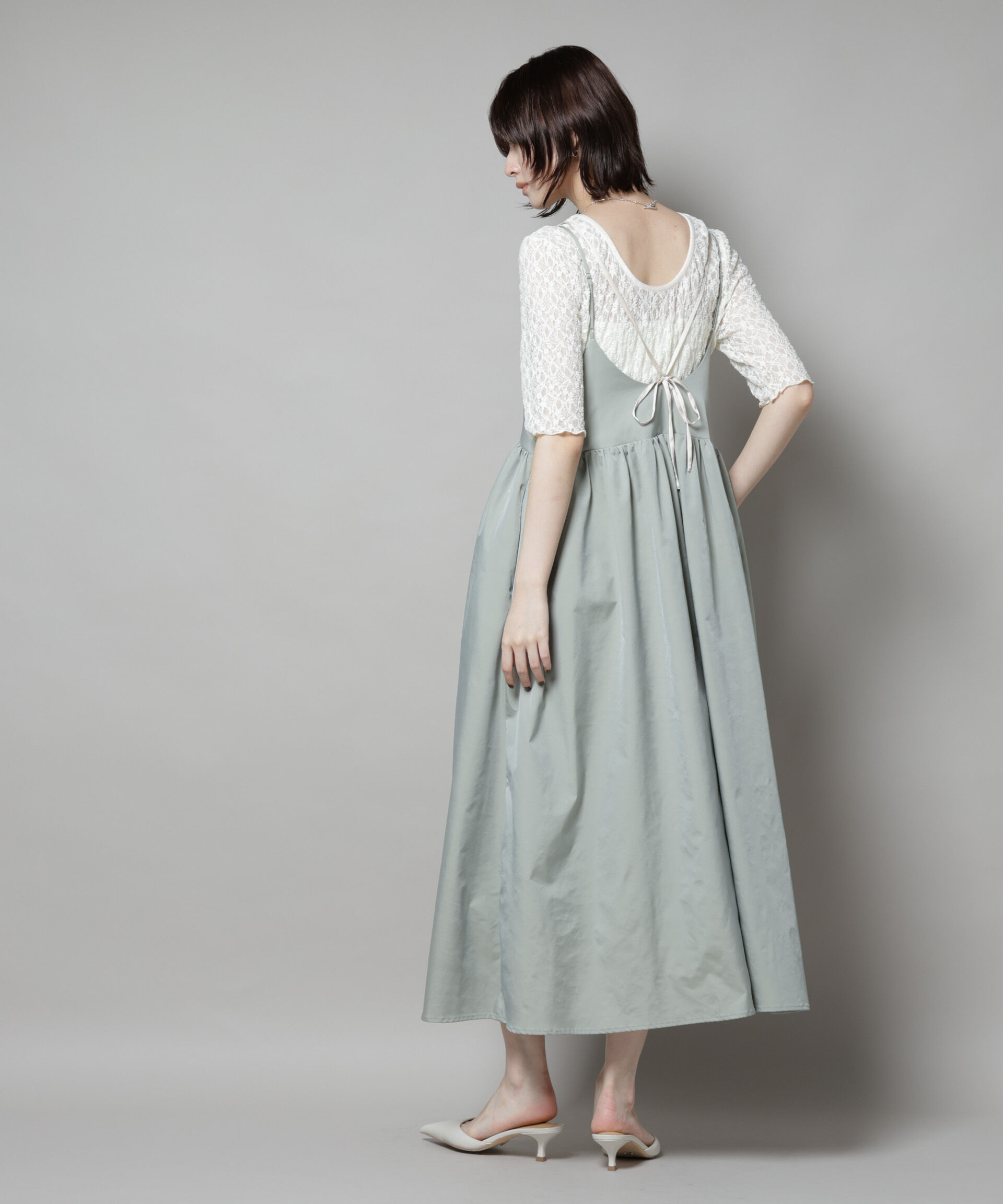 nano･universe「シャンブレータフタキャミレイヤードワンピース」|ワンピース|