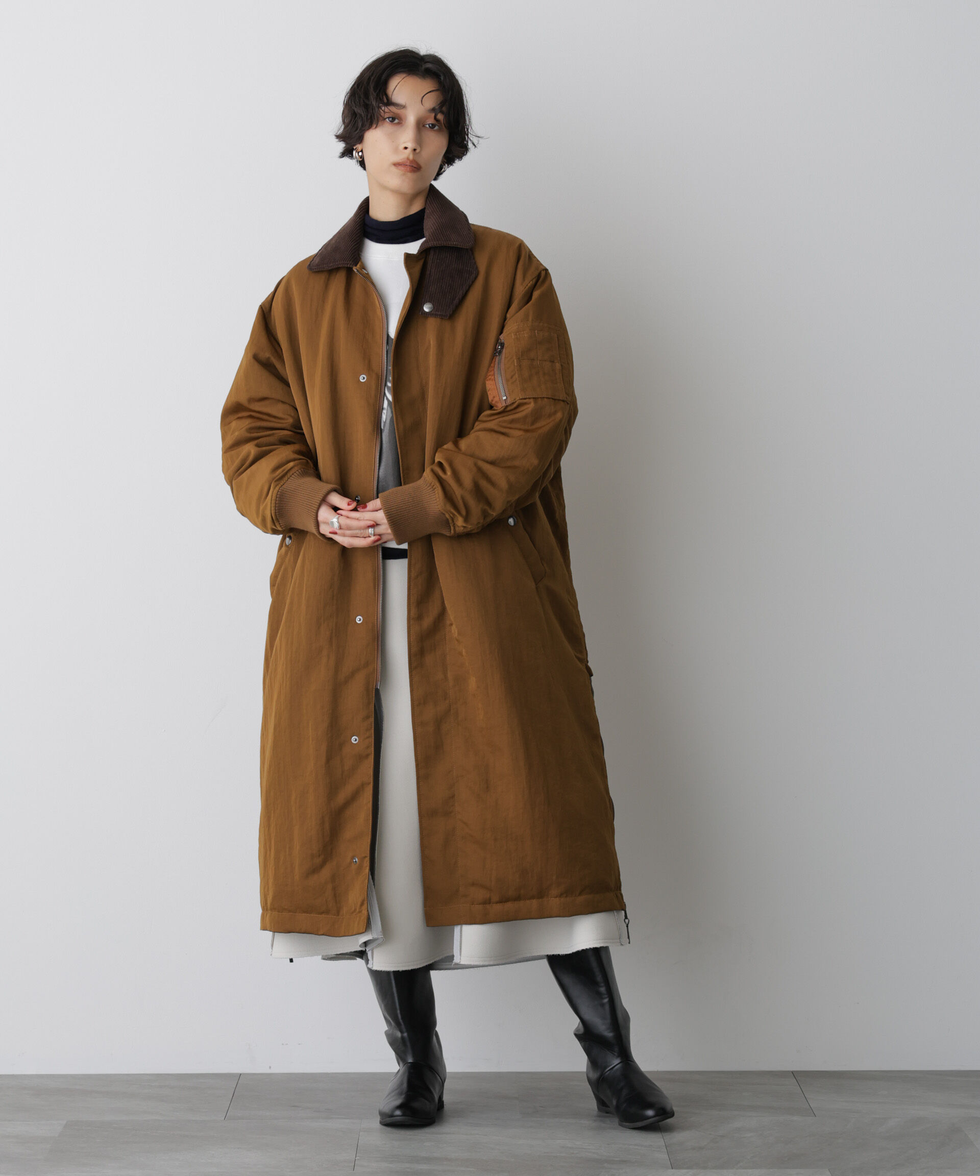 nano･universe「「STEVELOUR」「西川ダウン(R)」ミリタリーロングコート」|ダウン|