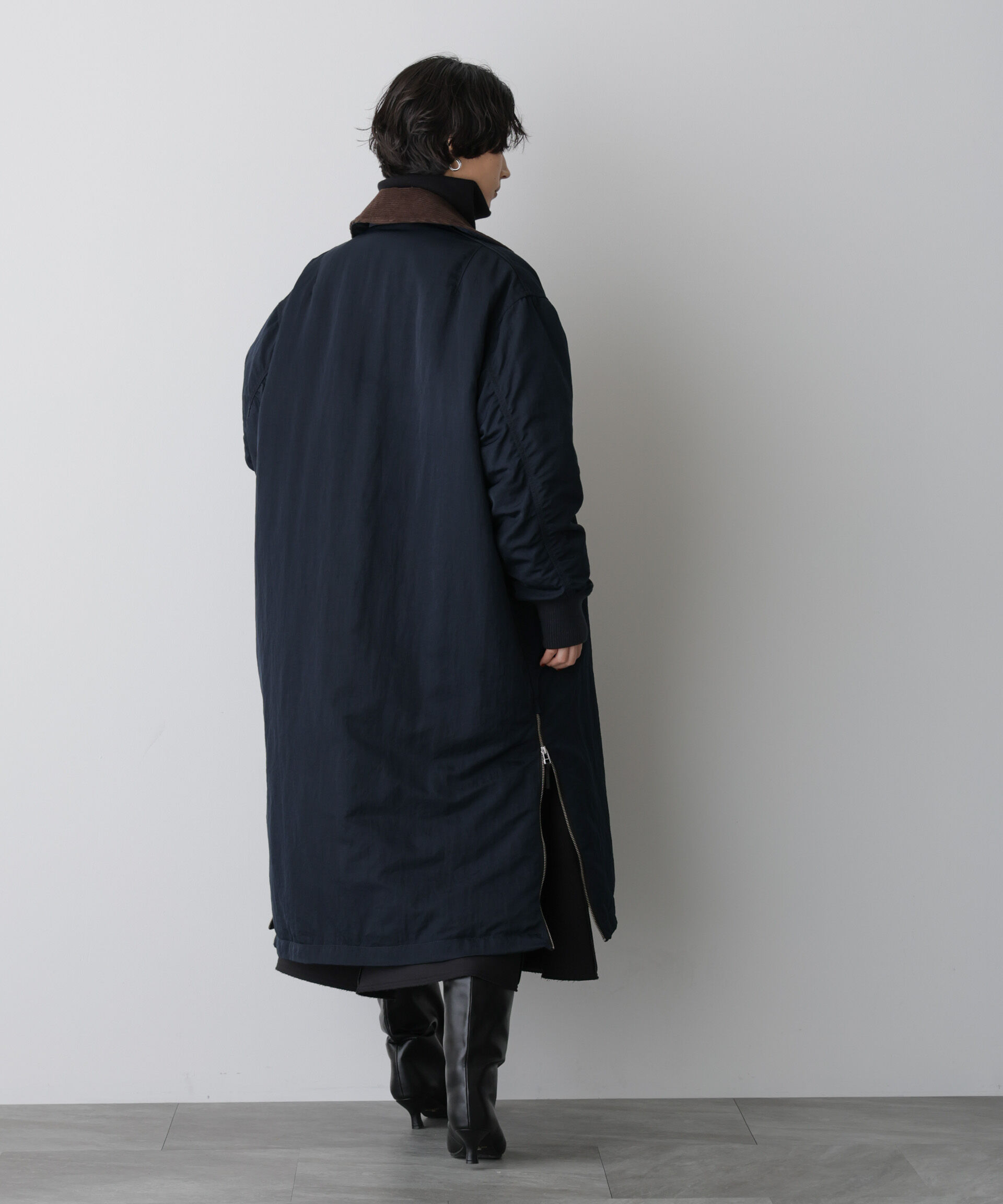 nano･universe「「STEVELOUR」「西川ダウン(R)」ミリタリーロングコート」|ダウン|