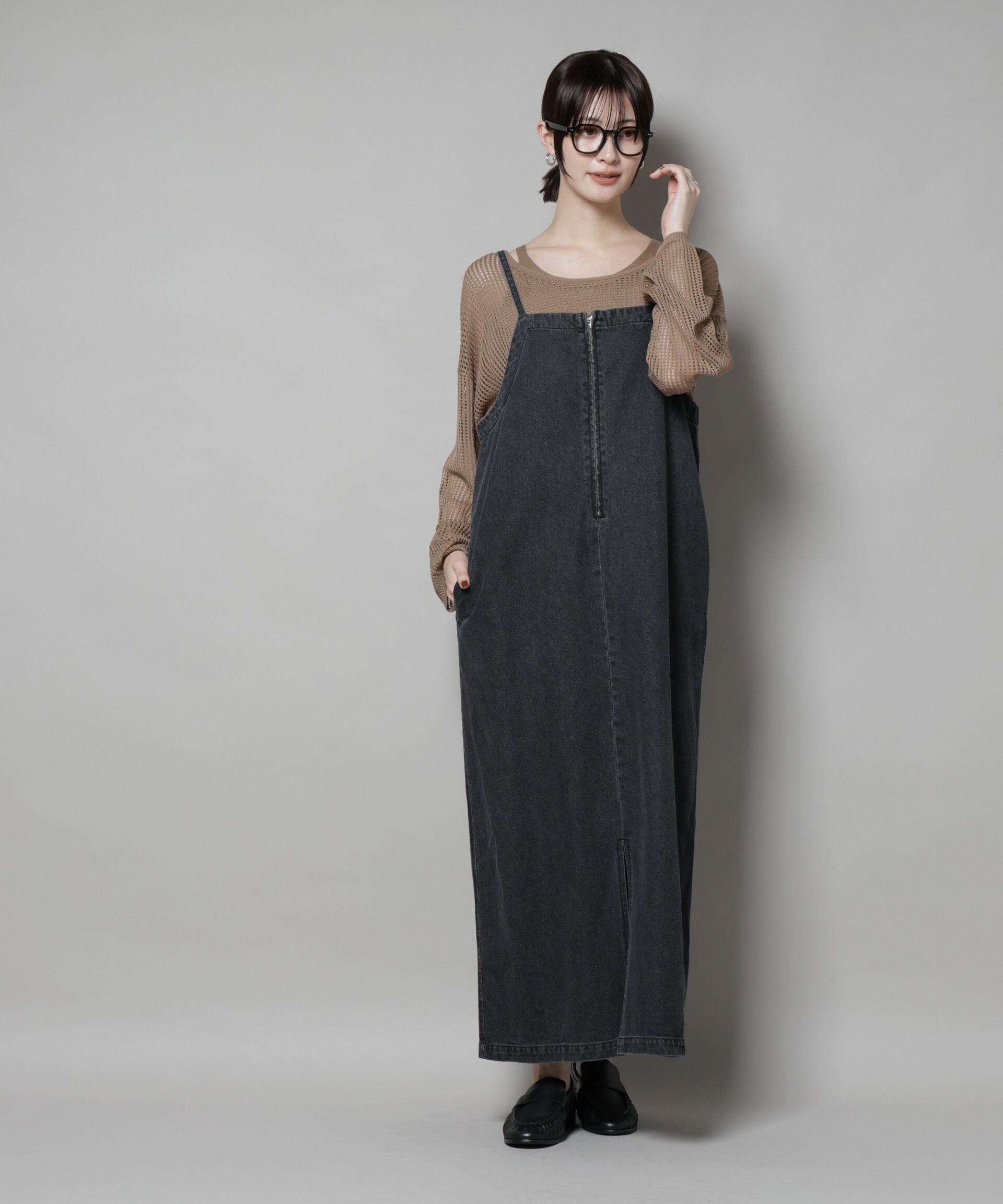 nano･universe「前後2wayデニムキャミソールワンピース」|ワンピース|