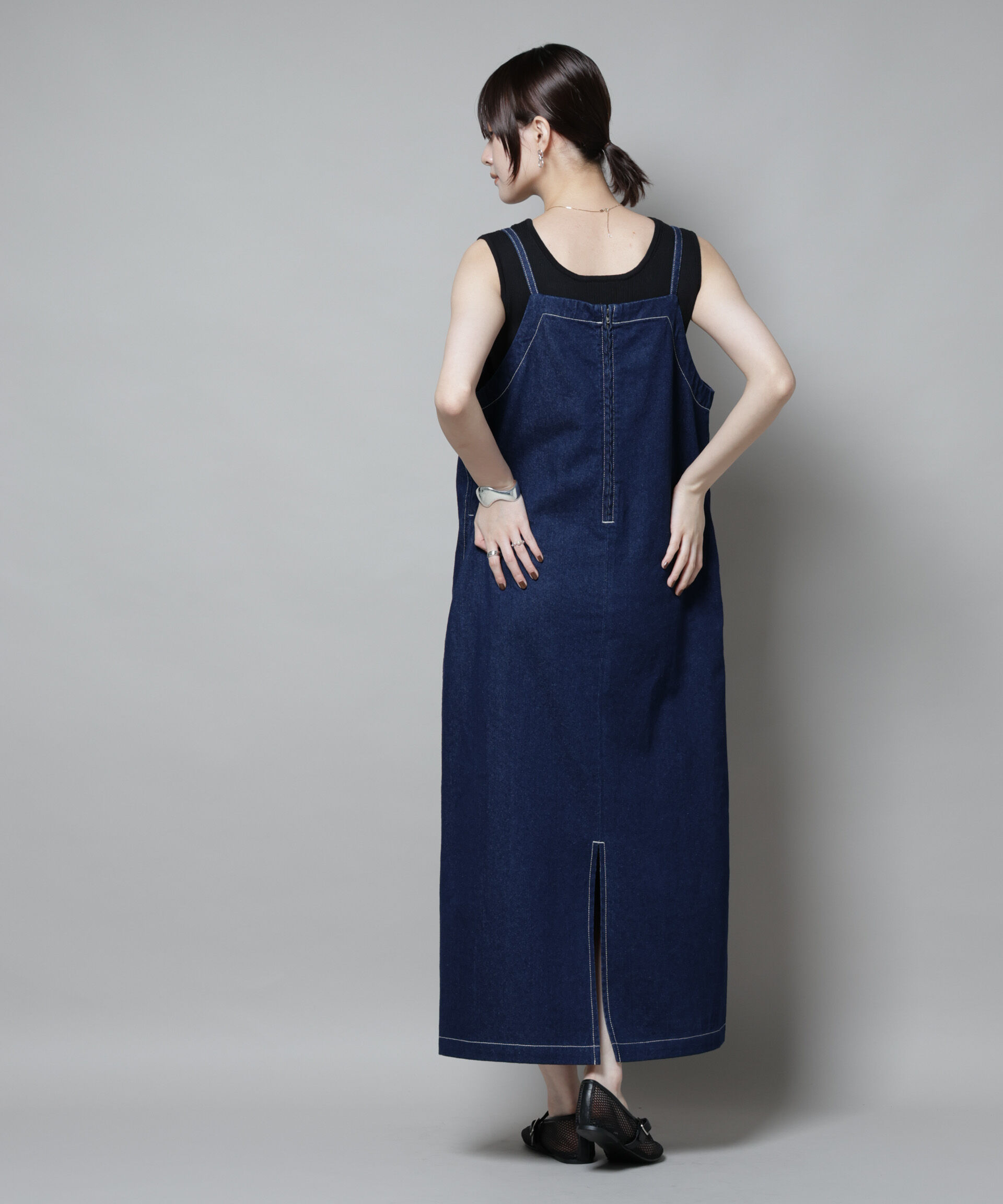 nano･universe「前後2wayデニムキャミソールワンピース」|ワンピース|
