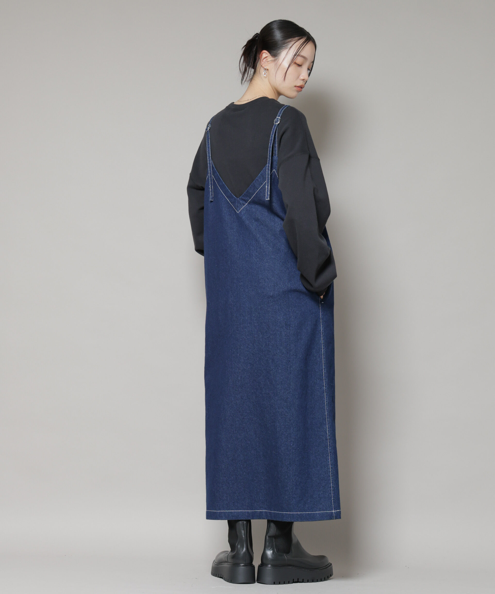 nano･universe「前後2wayデニムキャミソールワンピース」|ワンピース|