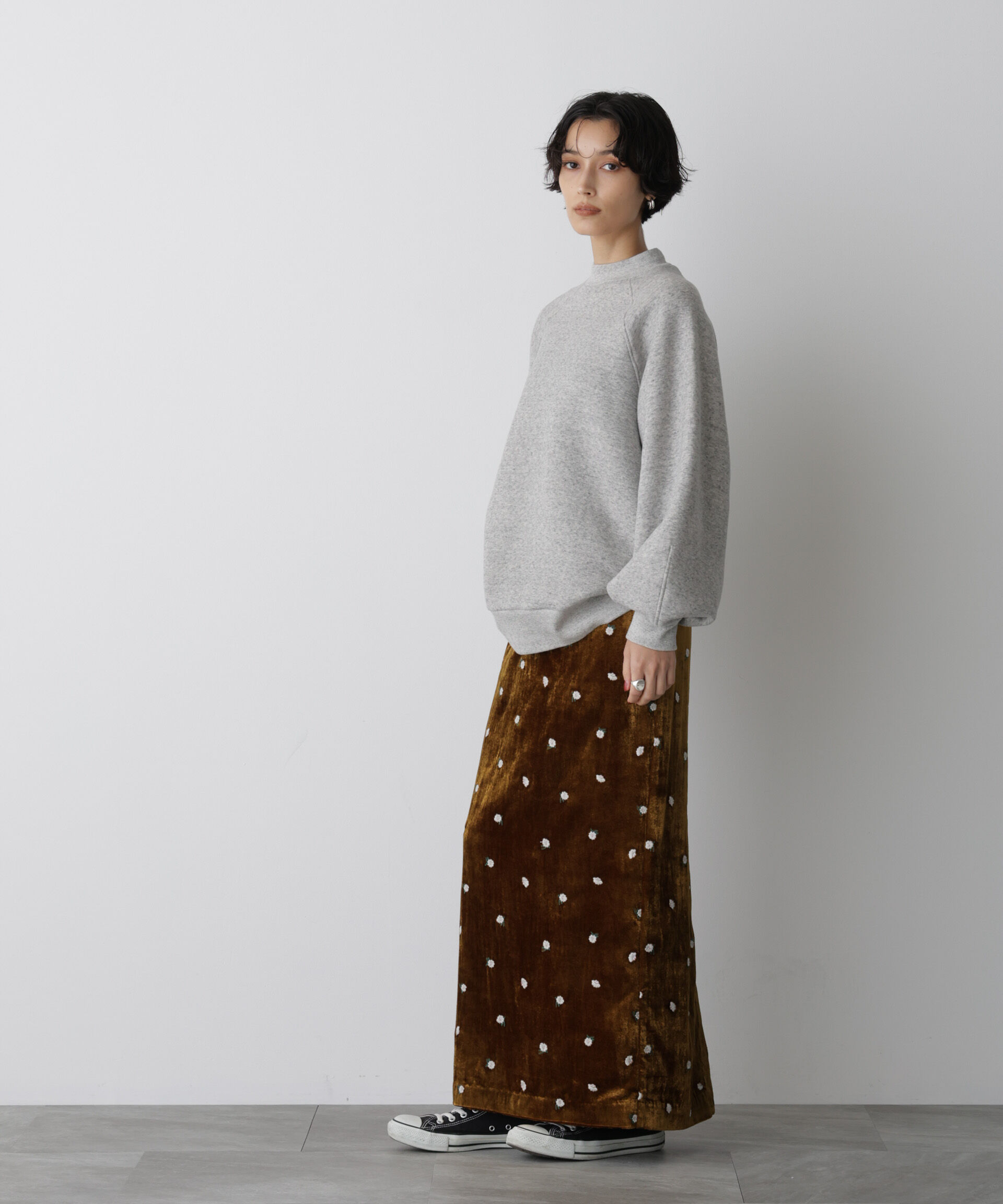  「「STEVELOUR」ベロアブルームロングスカート(セットアップ可)」|スカート|