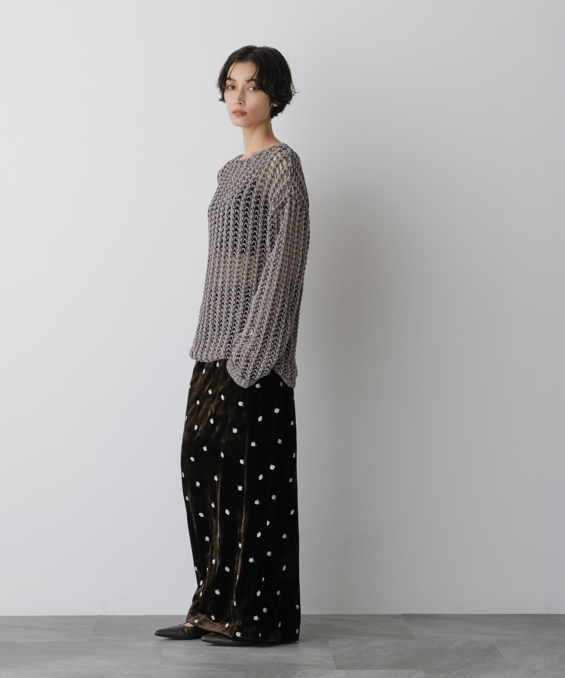  「「STEVELOUR」ベロアブルームロングスカート(セットアップ可)」|スカート|