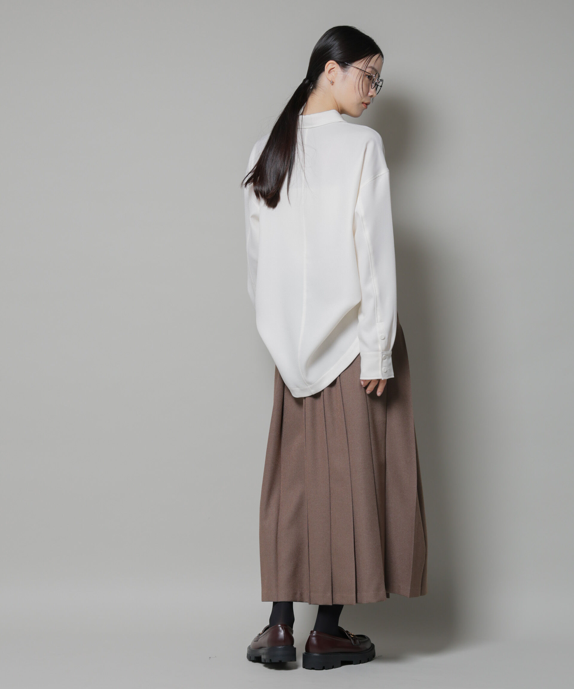 nano･universe「ワイドプリーツロングスカート」|スカート|