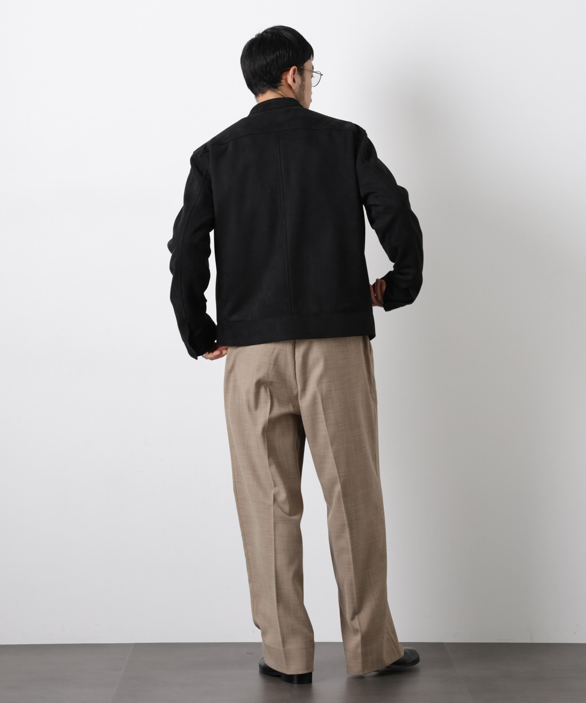 nano･universe「「大人のワイドパンツ」スラブシャークスキンイージースラックス」|チノ|