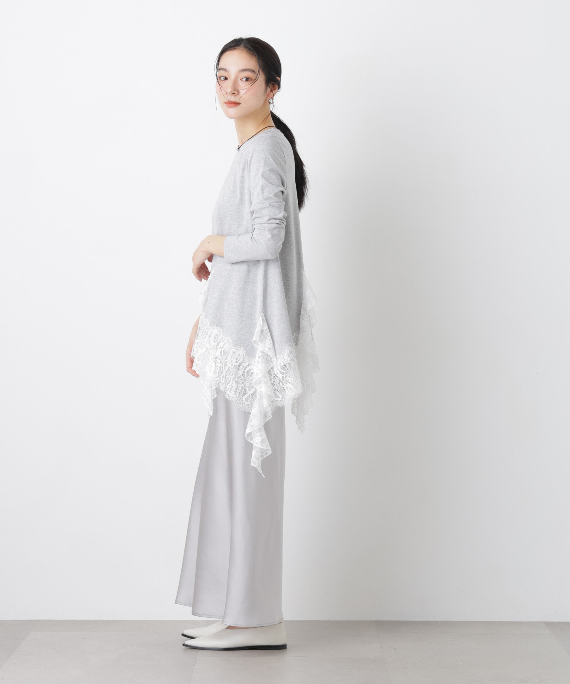 nano･universe「レースラッフルヘムカットトップス」|Tシャツ・カットソー|