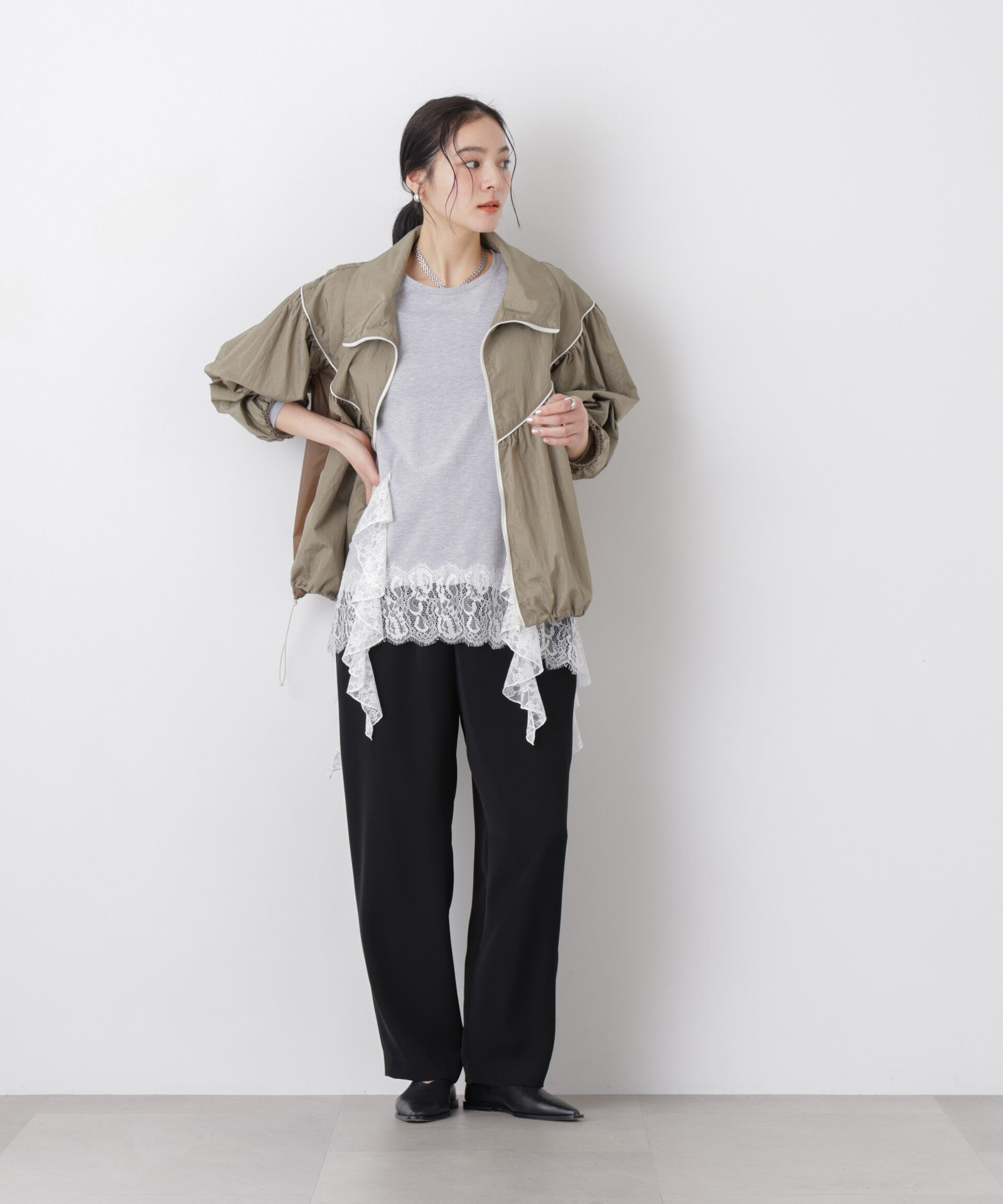 nano･universe「レースラッフルヘムカットトップス」|Tシャツ・カットソー|