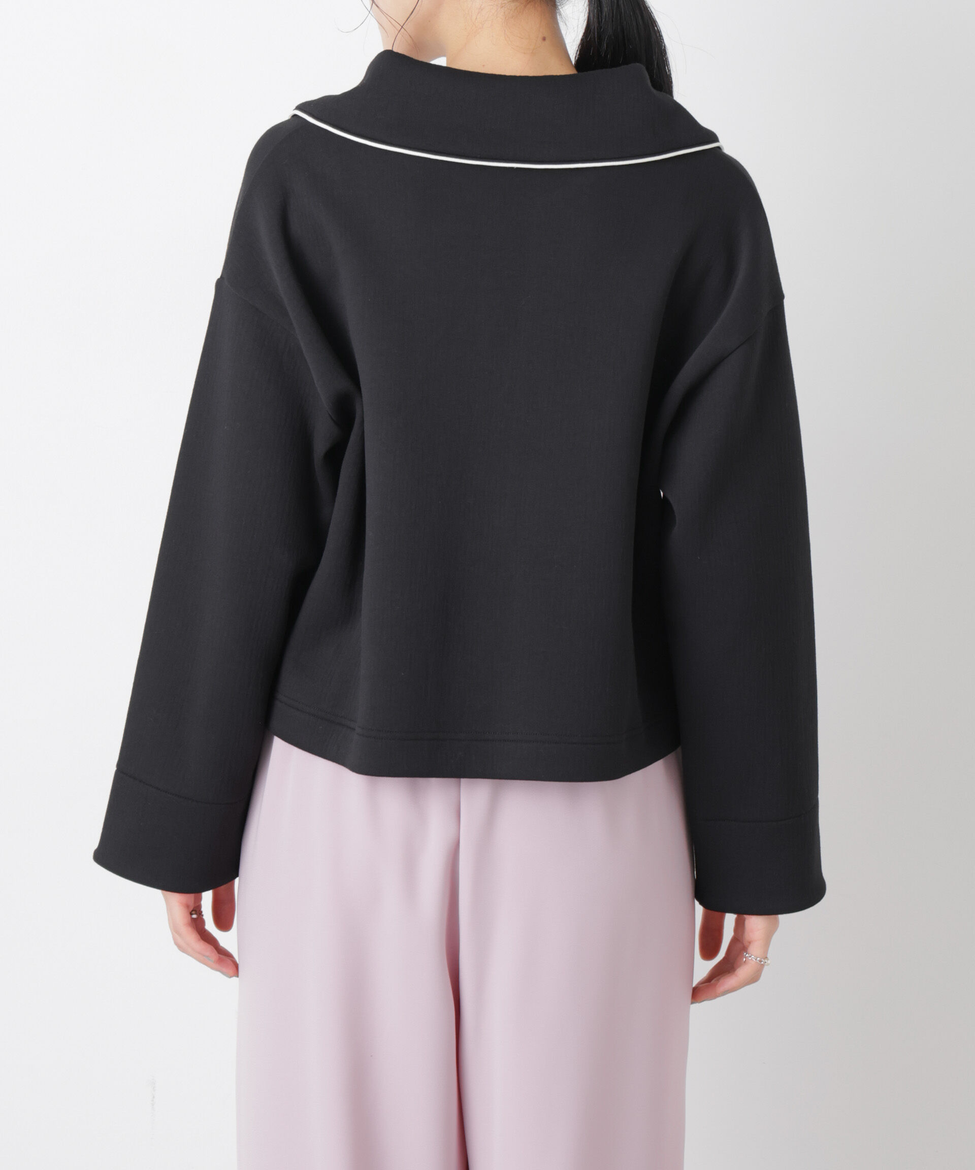 nano･universe「ダンボールカットバイカラーパイピングビッグカラートップス」|Tシャツ・カットソー|