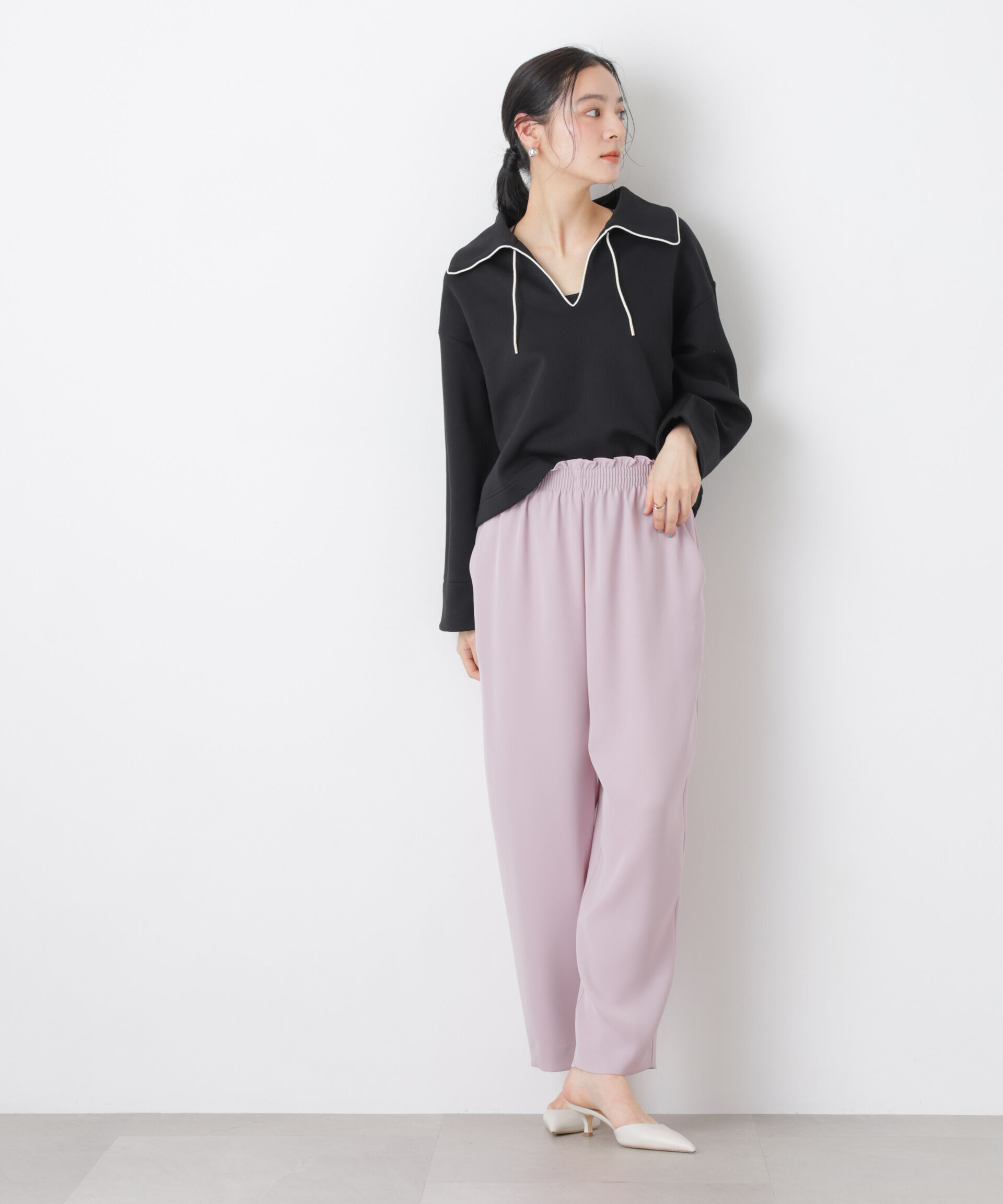 nano･universe「ダンボールカットバイカラーパイピングビッグカラートップス」|Tシャツ・カットソー|