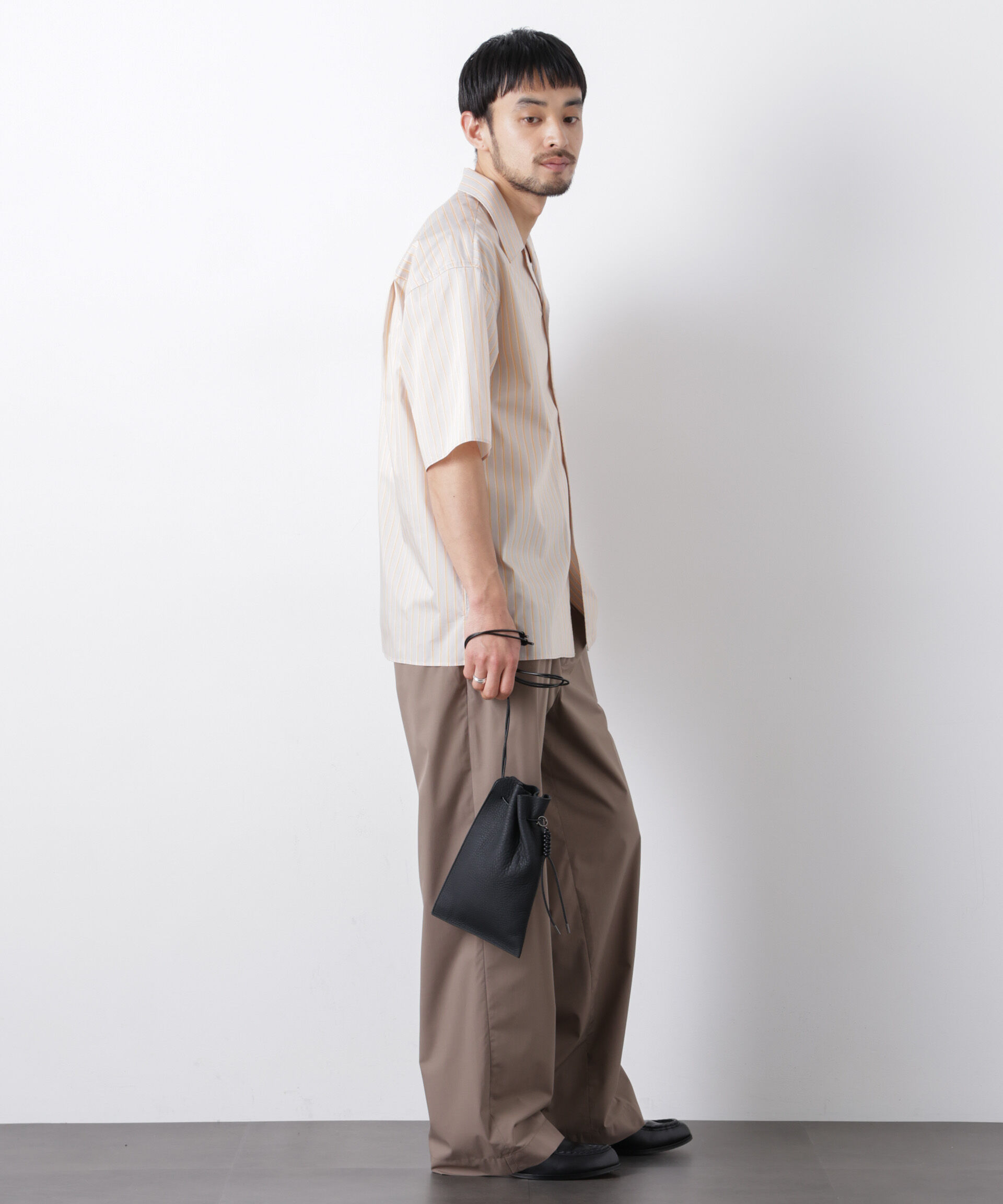 nano･universe「「OtoNANO」オープンカラーストライプ半袖シャツ」|シャツ・ブラウス|