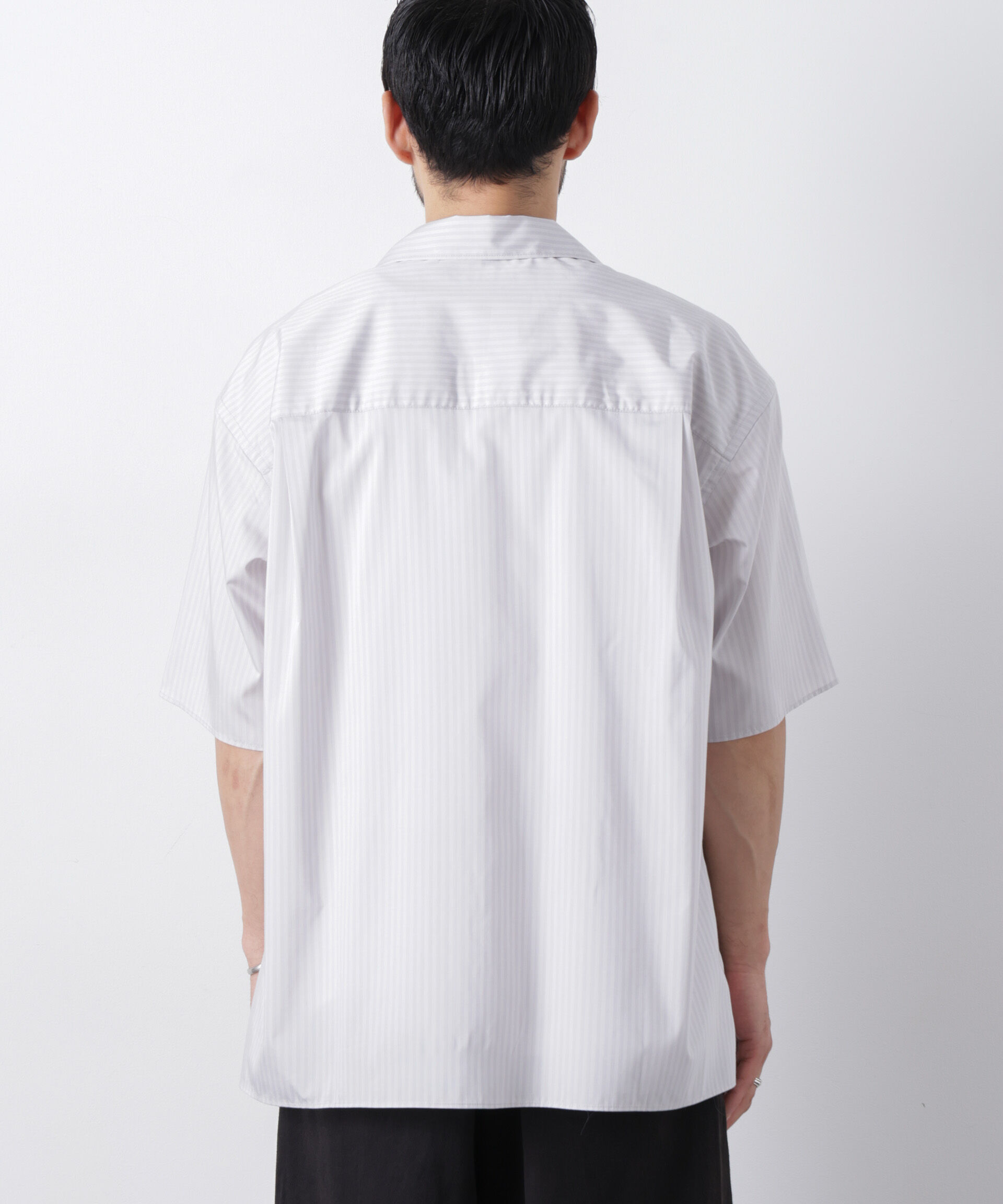 nano･universe「「OtoNANO」オープンカラーストライプ半袖シャツ」|シャツ・ブラウス|