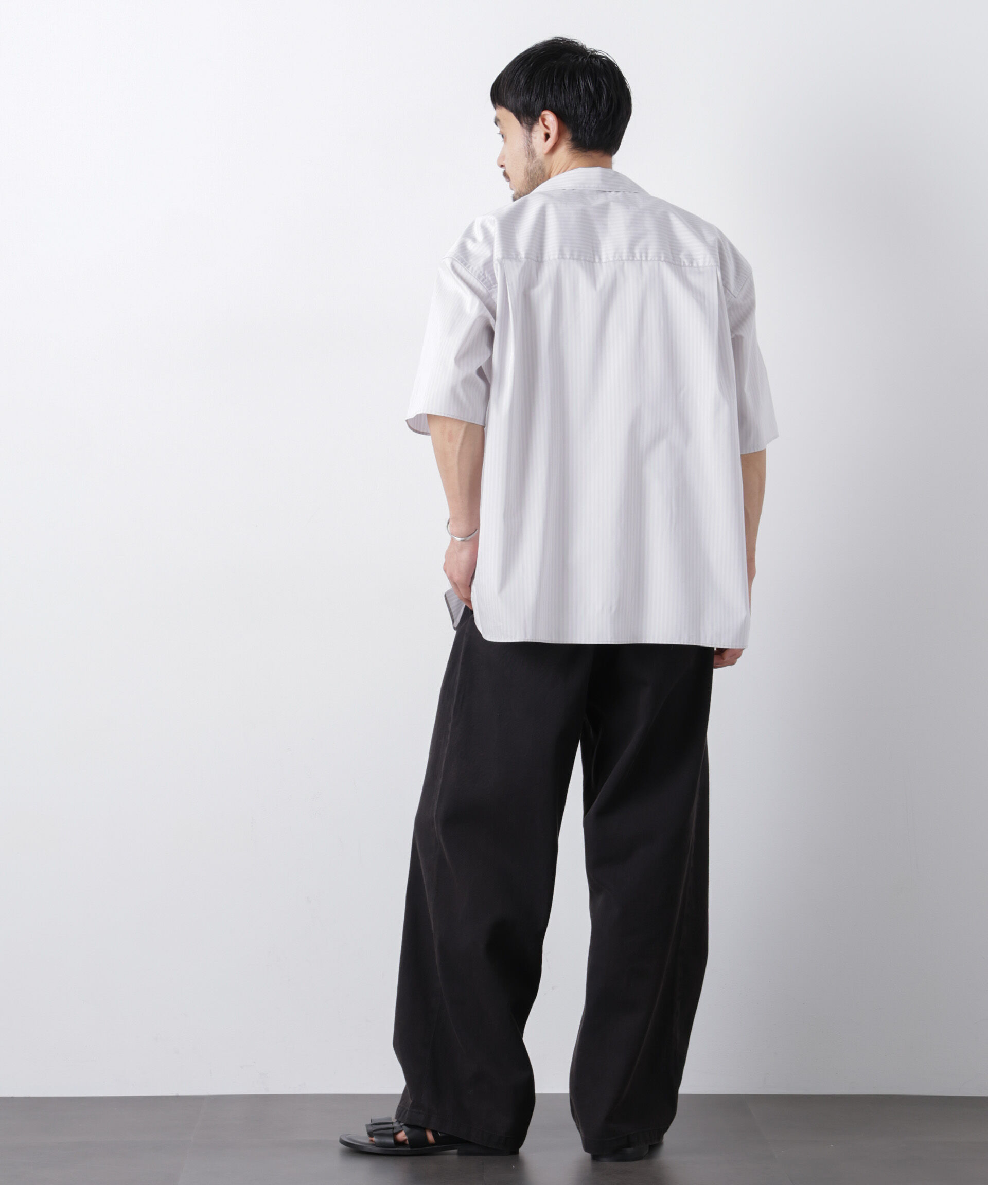 nano･universe「「OtoNANO」オープンカラーストライプ半袖シャツ」|シャツ・ブラウス|