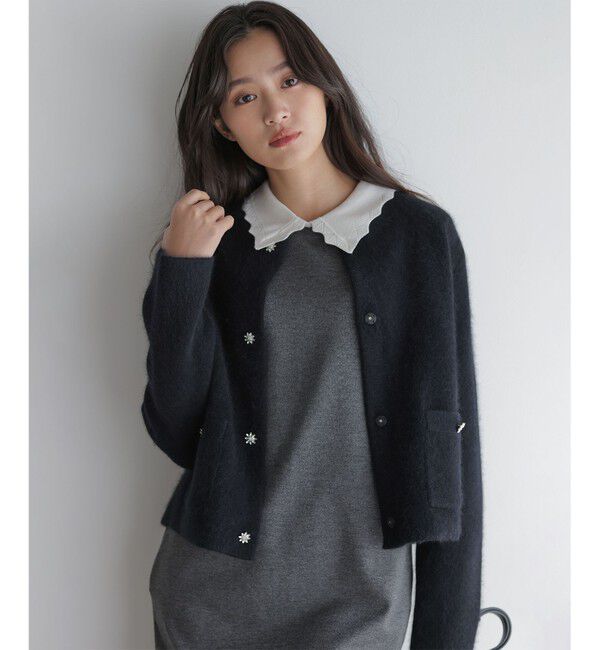 組曲「レースライク襟付きニットワンピース」|ワンピース|