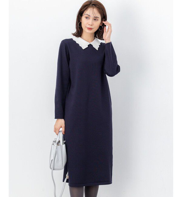 組曲「レースライク襟付きニットワンピース」|ワンピース|