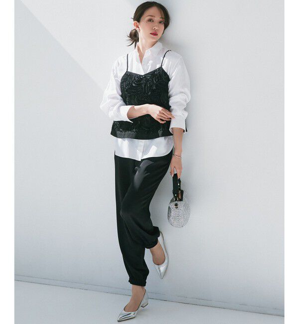 23区「【好評につき追加生産/洗える】リボンエンブロイダリー キャミソール」|シャツ・ブラウス|