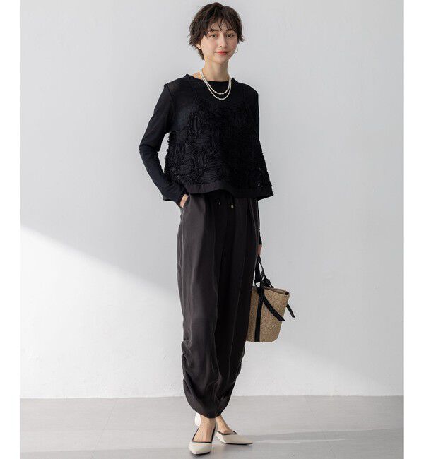 23区「【好評につき追加生産/洗える】リボンエンブロイダリー キャミソール」|シャツ・ブラウス|