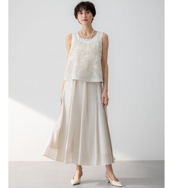 23区「【好評につき追加生産/洗える】リボンエンブロイダリー キャミソール」|シャツ・ブラウス|