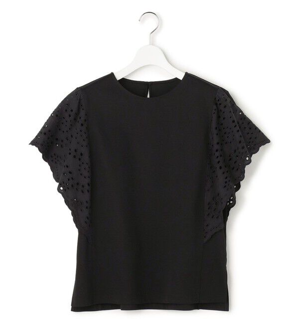 23区「カットワークエンブロイダリー デザインスリーブ トップス」|Tシャツ・カットソー|