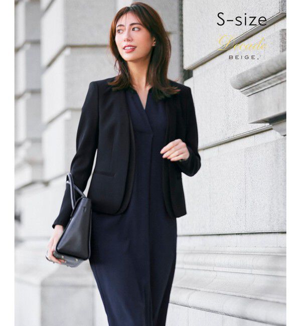 BEIGE,「【S-size】CINDY / ダブルカラージャケット」|ノーカラージャケット|Black&times;Black