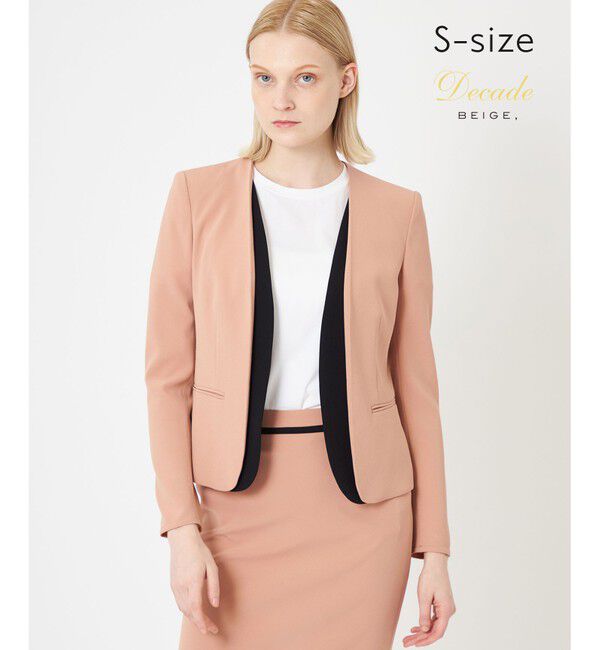 BEIGE,「【S-size】CINDY / ダブルカラージャケット」|ノーカラージャケット|D.Nude&times;Black
