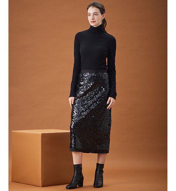 BEIGE,「LA VERRERIE / スパンコールスカート」|スカート|