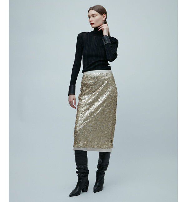 BEIGE,「LA VERRERIE / スパンコールスカート」|スカート|