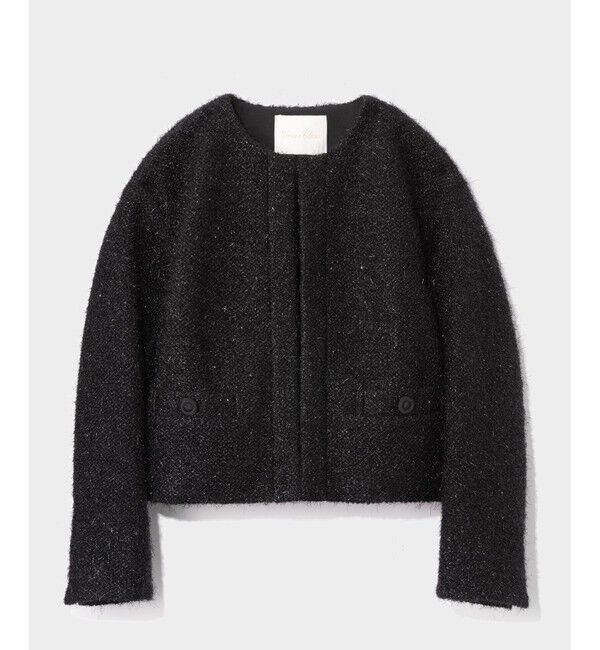 Grace Class「ラメシャイニーコクーンジャケット」|ノーカラージャケット|