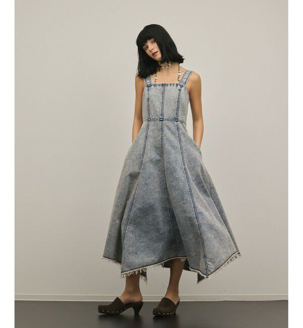 GRACE CONTINENTAL「ハンカチーフヘムデニムワンピース」|ワンピース|ブルー