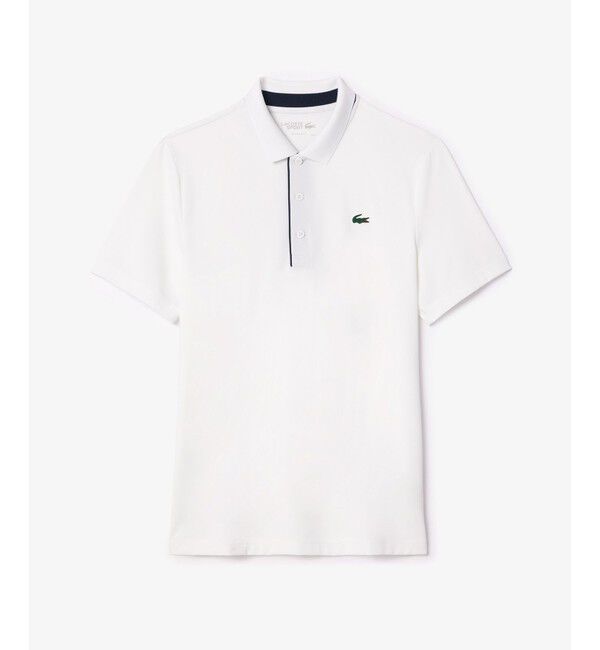 LACOSTE「UPF30 UVカット ワントーン配色パイピング ウルトラドライゴルフ半袖ポロシャツ」|ポロシャツ|