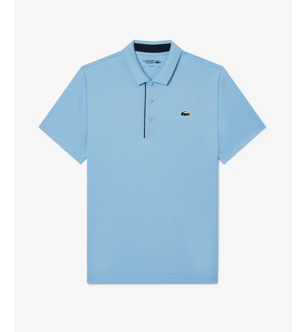LACOSTE「UPF30 UVカット ワントーン配色パイピング ウルトラドライゴルフ半袖ポロシャツ」|ポロシャツ|