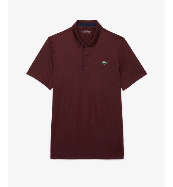 LACOSTE「UPF30 UVカット ワントーン配色パイピング ウルトラドライゴルフ半袖ポロシャツ」|ポロシャツ|