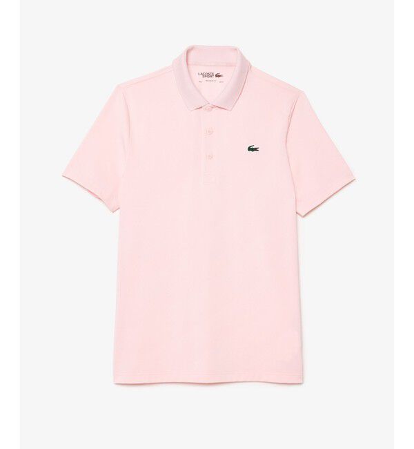 LACOSTE「UPF30 UVカット ワントーン配色パイピング ウルトラドライゴルフ半袖ポロシャツ」|ポロシャツ|