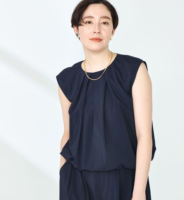 NOLLEY'S「《セットアップ対応》撥水ストレッチタフタタックブラウス」|シャツ・ブラウス|