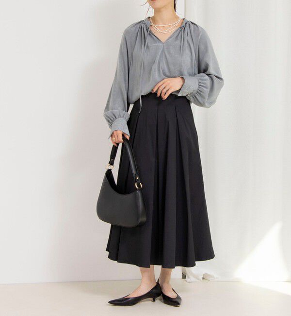 NOLLEY'S sophi「【追加】ウォッシャブルタフタタックフレアスカート」|フレア|