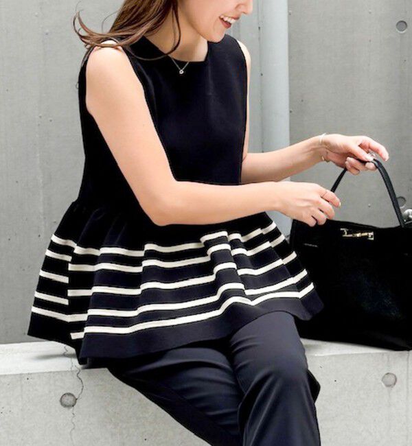 NOLLEY'S「《セットアップ対応》ミラノリブペプラムプルオーバーニット」|ニット・セーター|