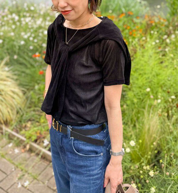 NOLLEY'S「フロッキーチュールボートネックプルオーバーカットソー」|Tシャツ・カットソー|