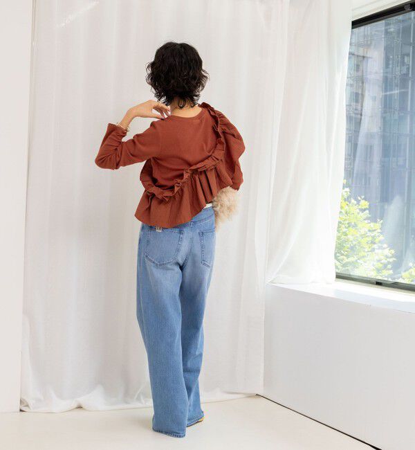 Rie Miller「3WAYリブフリルロンT」|Tシャツ・カットソー|