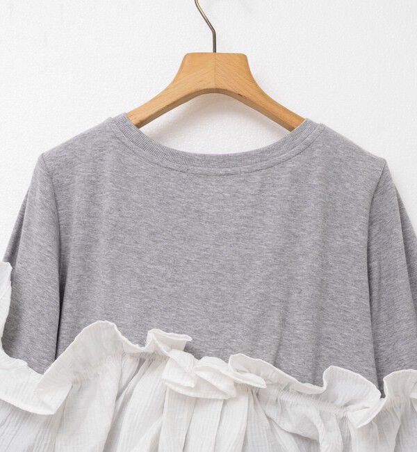 Rie Miller「3WAYリブフリルロンT」|Tシャツ・カットソー|