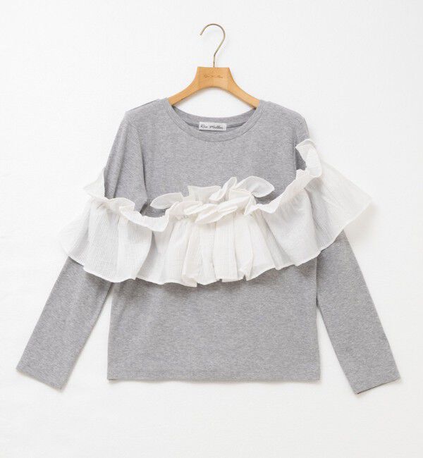 Rie Miller「3WAYリブフリルロンT」|Tシャツ・カットソー|