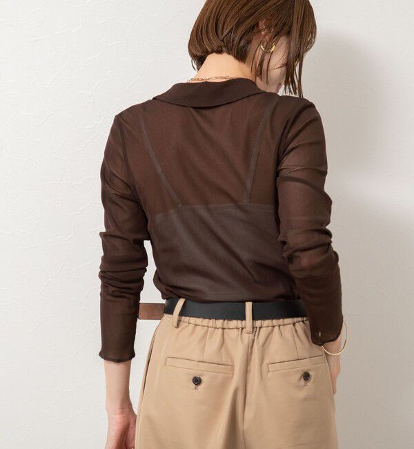 NOLLEY'S「チュール衿付きカットカーディガン」|カーディガン|