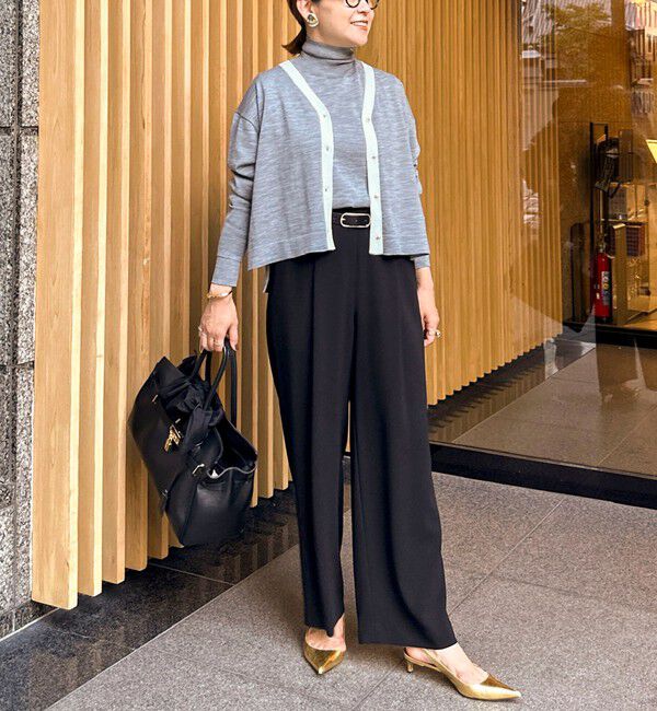 NOLLEY'S「《手洗い可能》《アンサンブル対応》18G天竺ゆったりVネックカーディガン」|カーディガン|