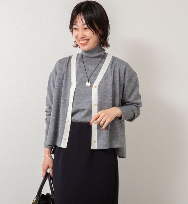 NOLLEY'S「《手洗い可能》《アンサンブル対応》18G天竺ゆったりVネックカーディガン」|カーディガン|