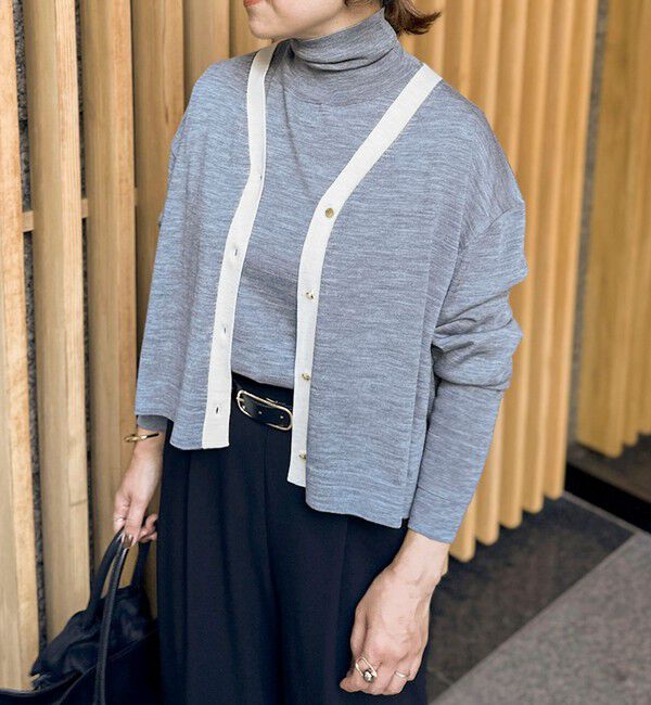 NOLLEY'S「《手洗い可能》《アンサンブル対応》18G天竺ゆったりVネックカーディガン」|カーディガン|