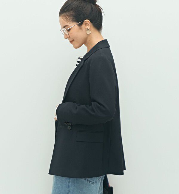 NOLLEY'S「《セットアップ対応》ウォッシャブルウール調ストレッチダブルジャケット」|テーラードジャケット|