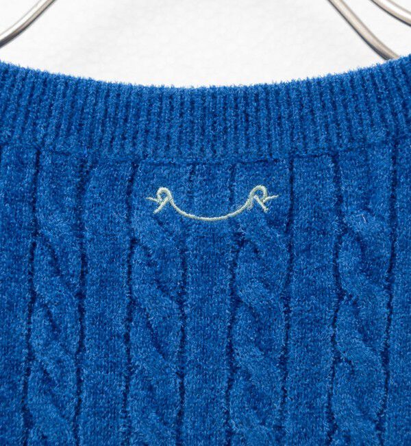 Rie Miller「《手洗い可能》《アンサンブル対応》モールヤーンミニケーブルプルオーバーニット」|ニット・セーター|