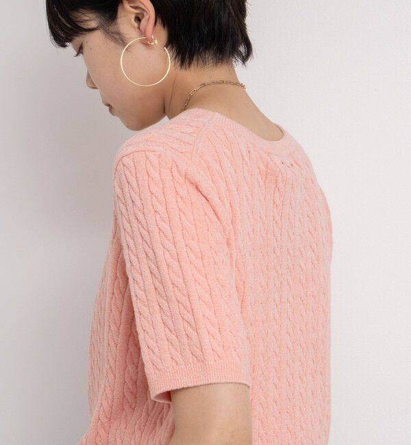 Rie Miller「《手洗い可能》《アンサンブル対応》モールヤーンミニケーブルプルオーバーニット」|ニット・セーター|