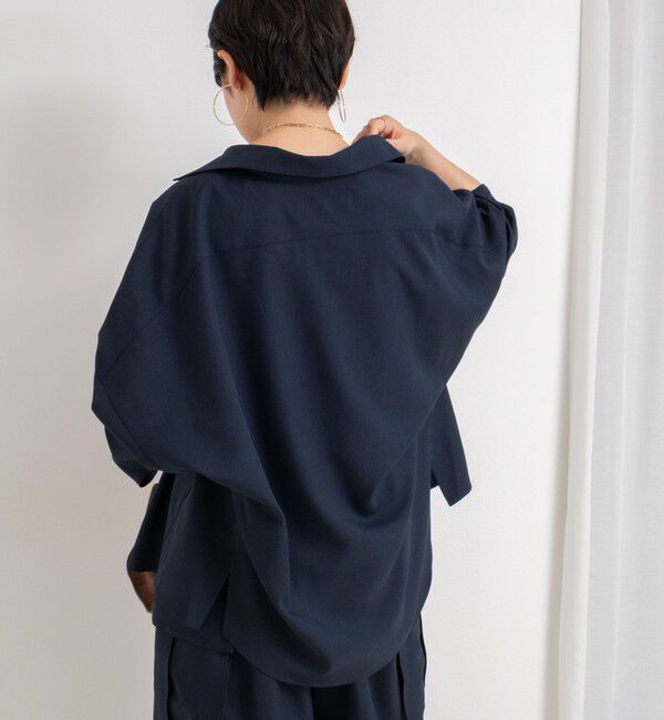 Rie Miller「《セットアップ対応》オープンカラービッグシルエットシャツ」|シャツ・ブラウス|