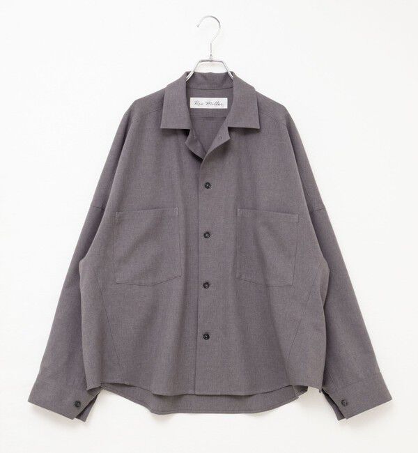 Rie Miller「《セットアップ対応》オープンカラービッグシルエットシャツ」|シャツ・ブラウス|