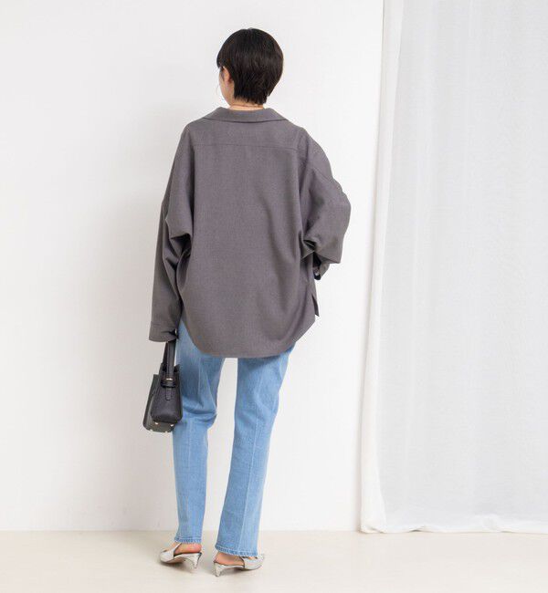 Rie Miller「《セットアップ対応》オープンカラービッグシルエットシャツ」|シャツ・ブラウス|